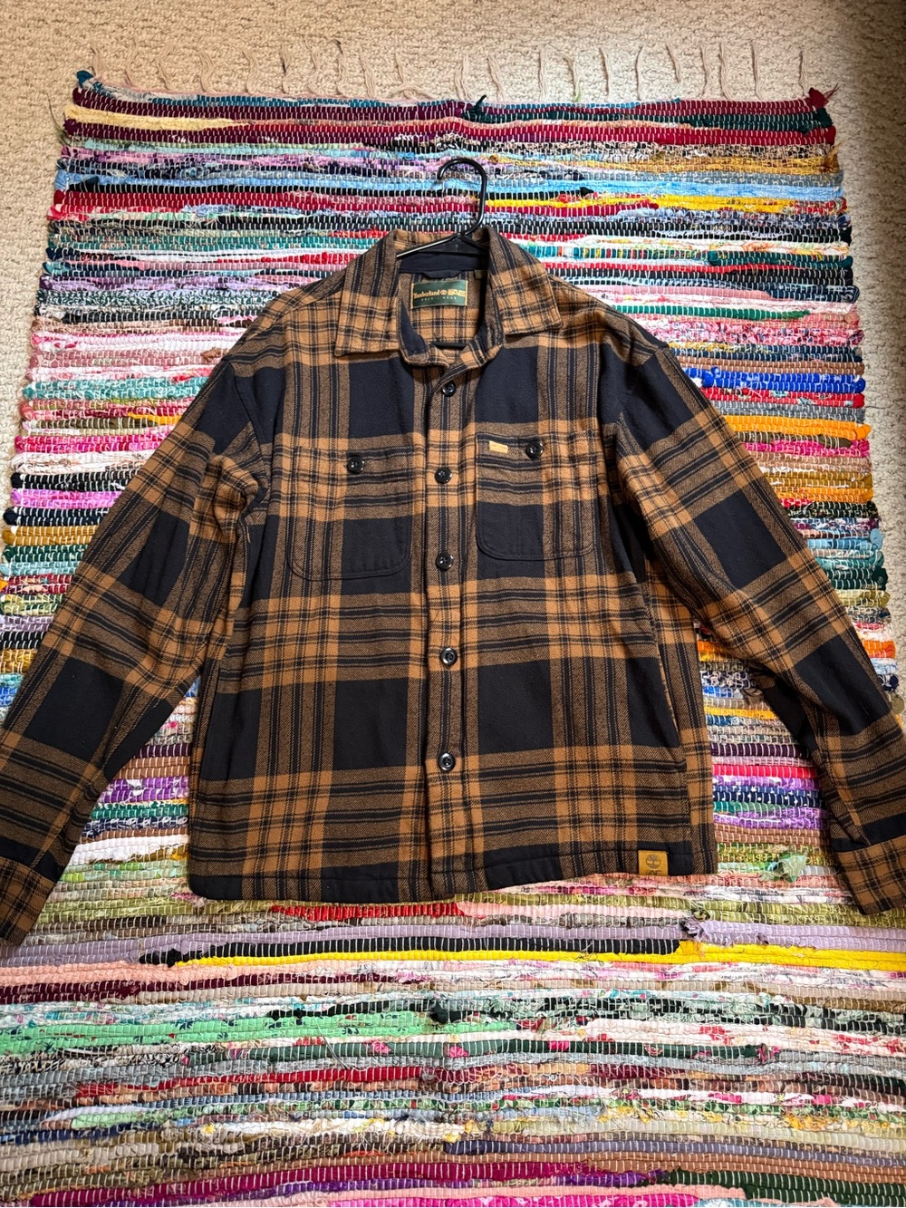 Timberland Black and Brown Plaid Shacket